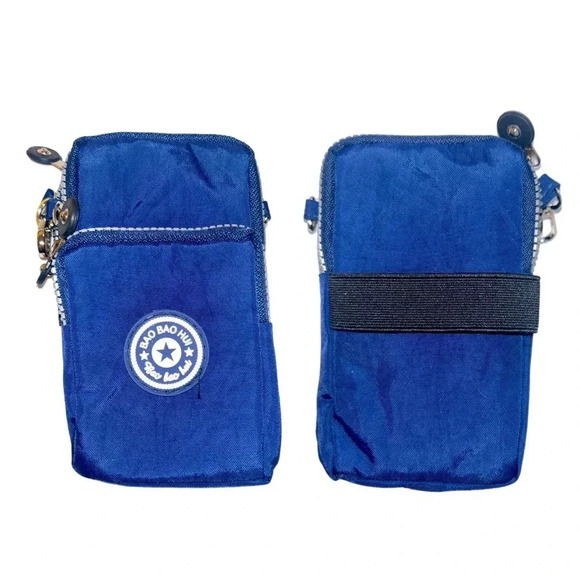 BAO BAO HUI Crossbody Women 7x4 Blue Purse Wallet Travel Bag W 3 Compartments - Picture 2 of 6